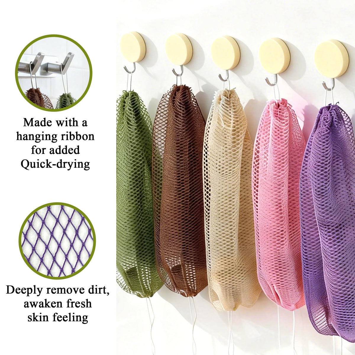 SubSahara sponge extended in shower reaching back to clean hard-to-reach areas benefit