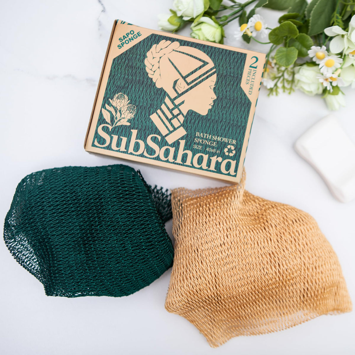 SubSahara close-up knotted net texture highlighting gentle exfoliation