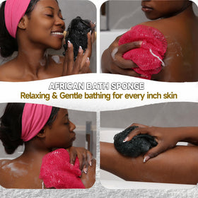 SubSahara sponge in use on back reaching hard-to-clean areas effectively