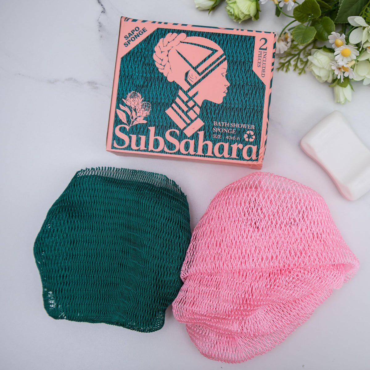 SubSahara close-up of knotted weave highlighting gentle exfoliation benefit