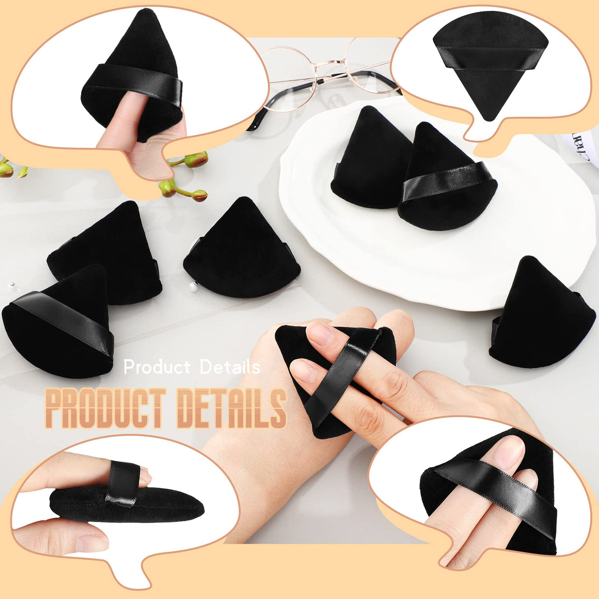 Suclain puff applying powder to cheek for even, natural-looking coverage