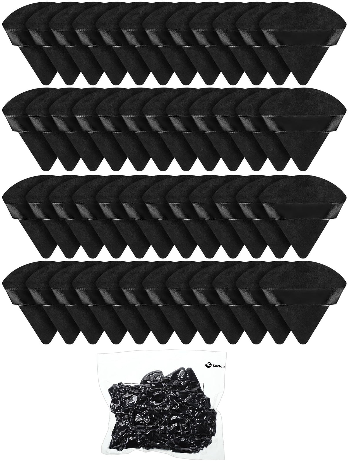 Suclain puff inside makeup bag in lifestyle scene for travel-ready convenience