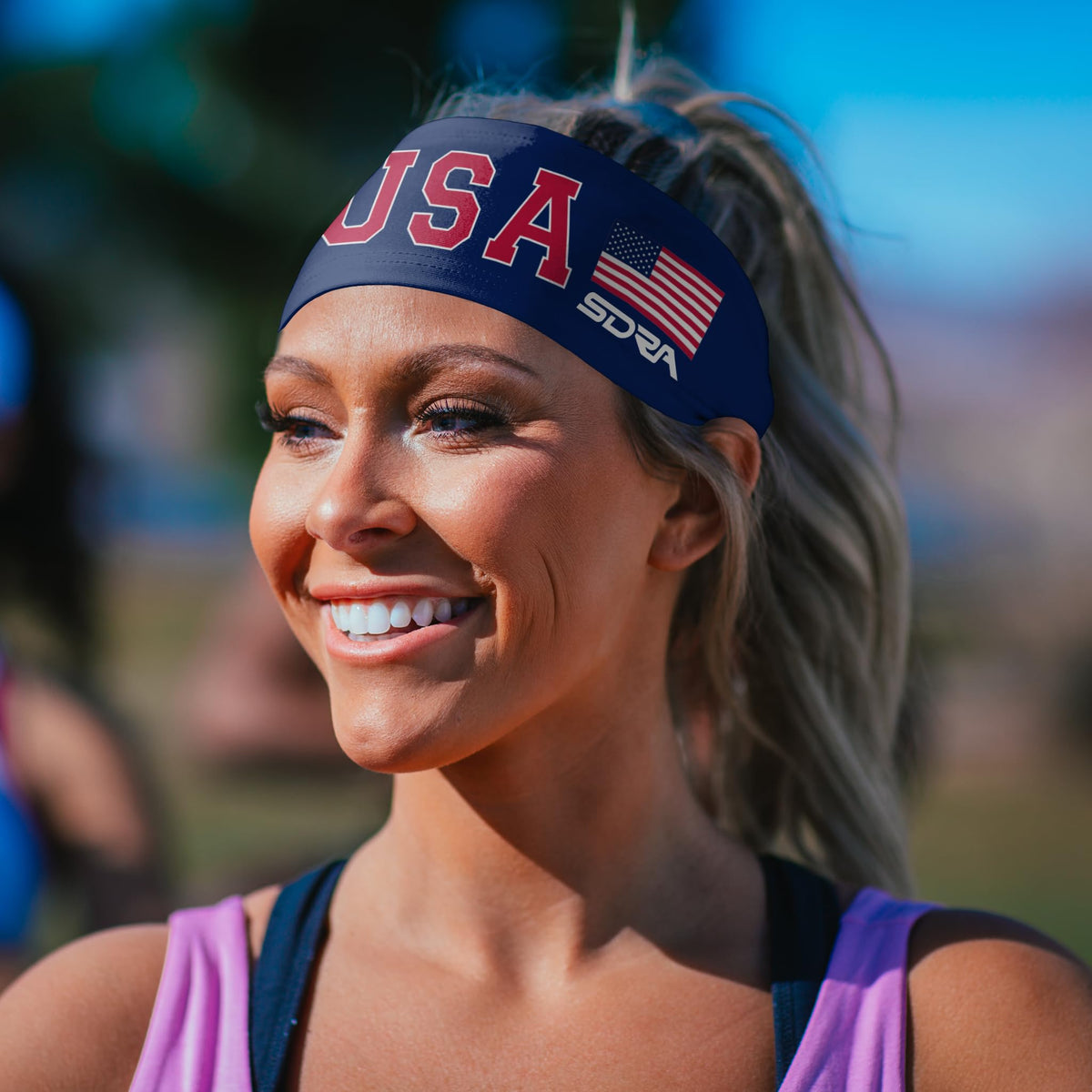 Suddora headband worn at sports event projecting team spirit and style