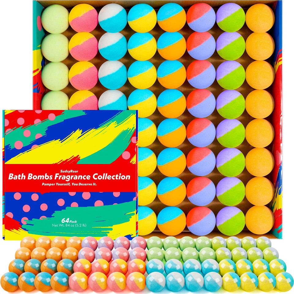 SudsyRoar front packaging showing full 64-pack and scent variety, perfect for gifting