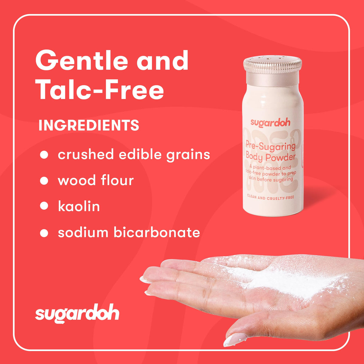 SUGARDOH being applied to arm, demonstrating dry skin prep benefit