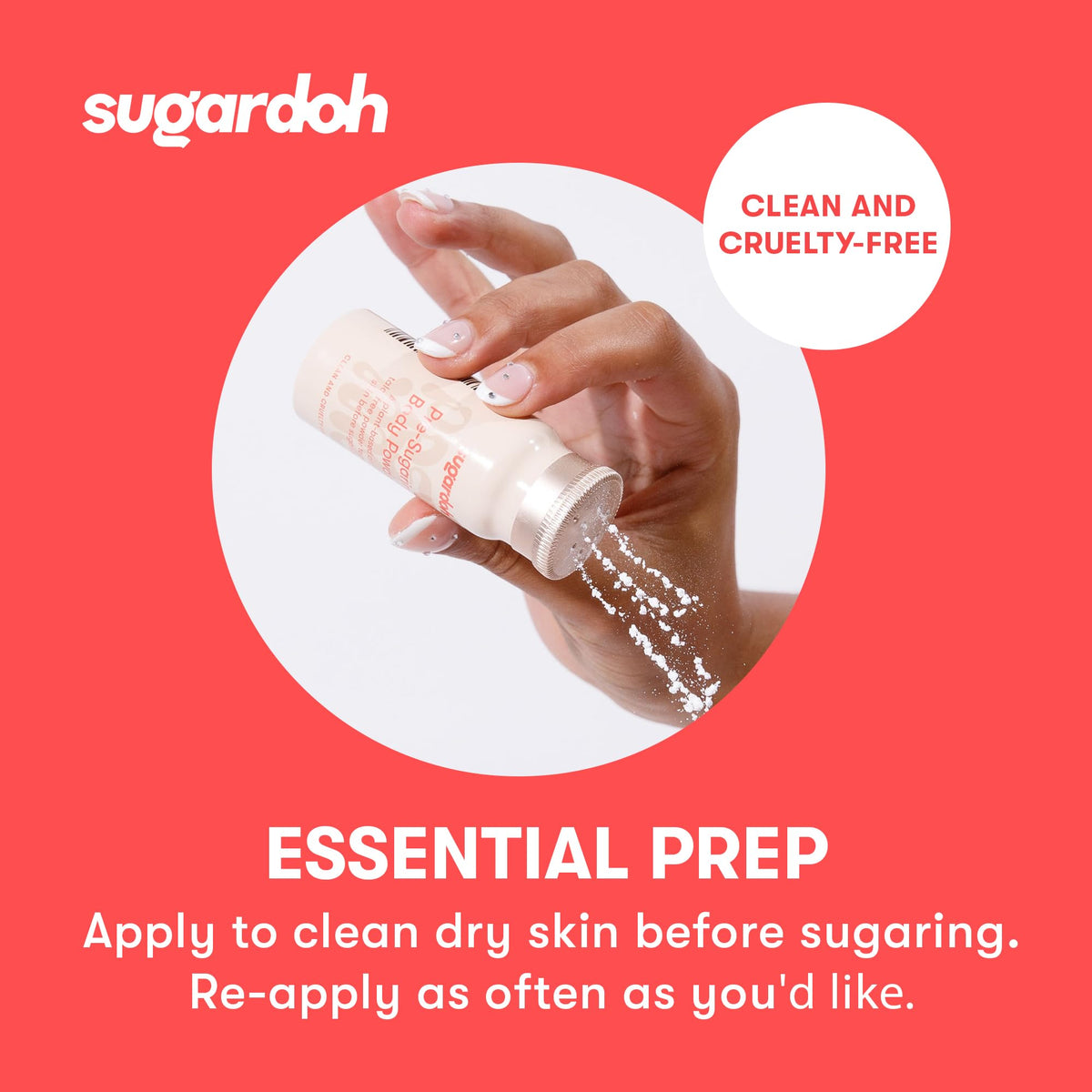 SUGARDOH used on bikini area in lifestyle setting for improved waxing grip