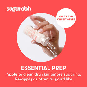 SUGARDOH used on bikini area in lifestyle setting for improved waxing grip