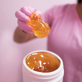 Sugaring NYC close-up of paste texture highlighting organic ingredients benefit