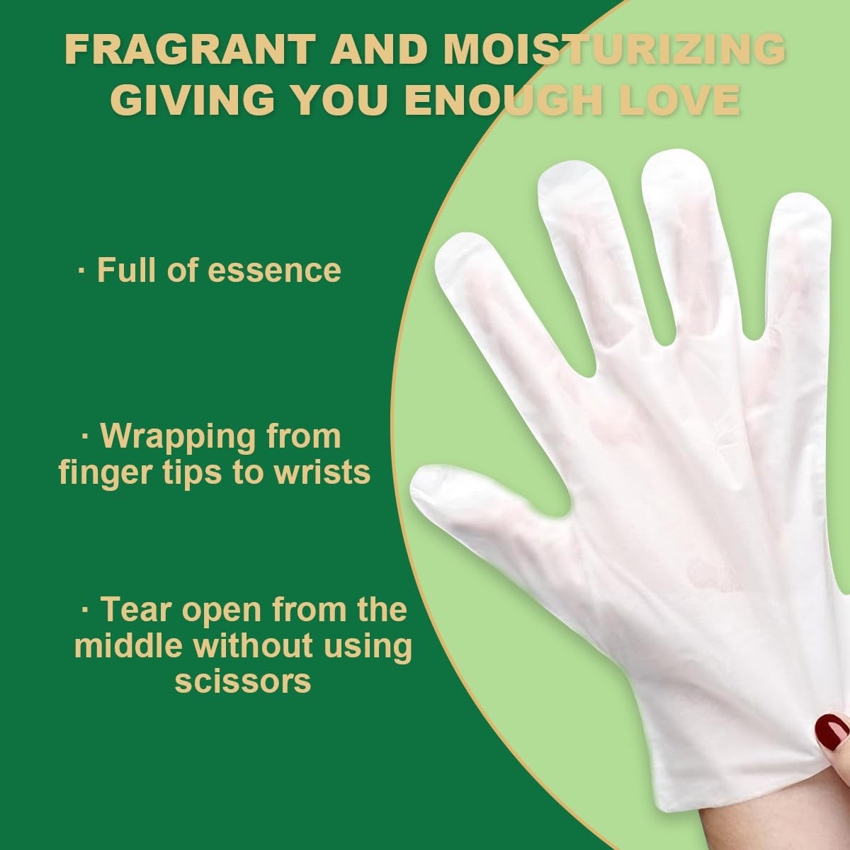SULADEC glove close-up with visible serum demonstrating nourishing texture