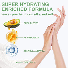 SULADEC shea butter and goat milk ingredients pictured to highlight moisturizing benefit