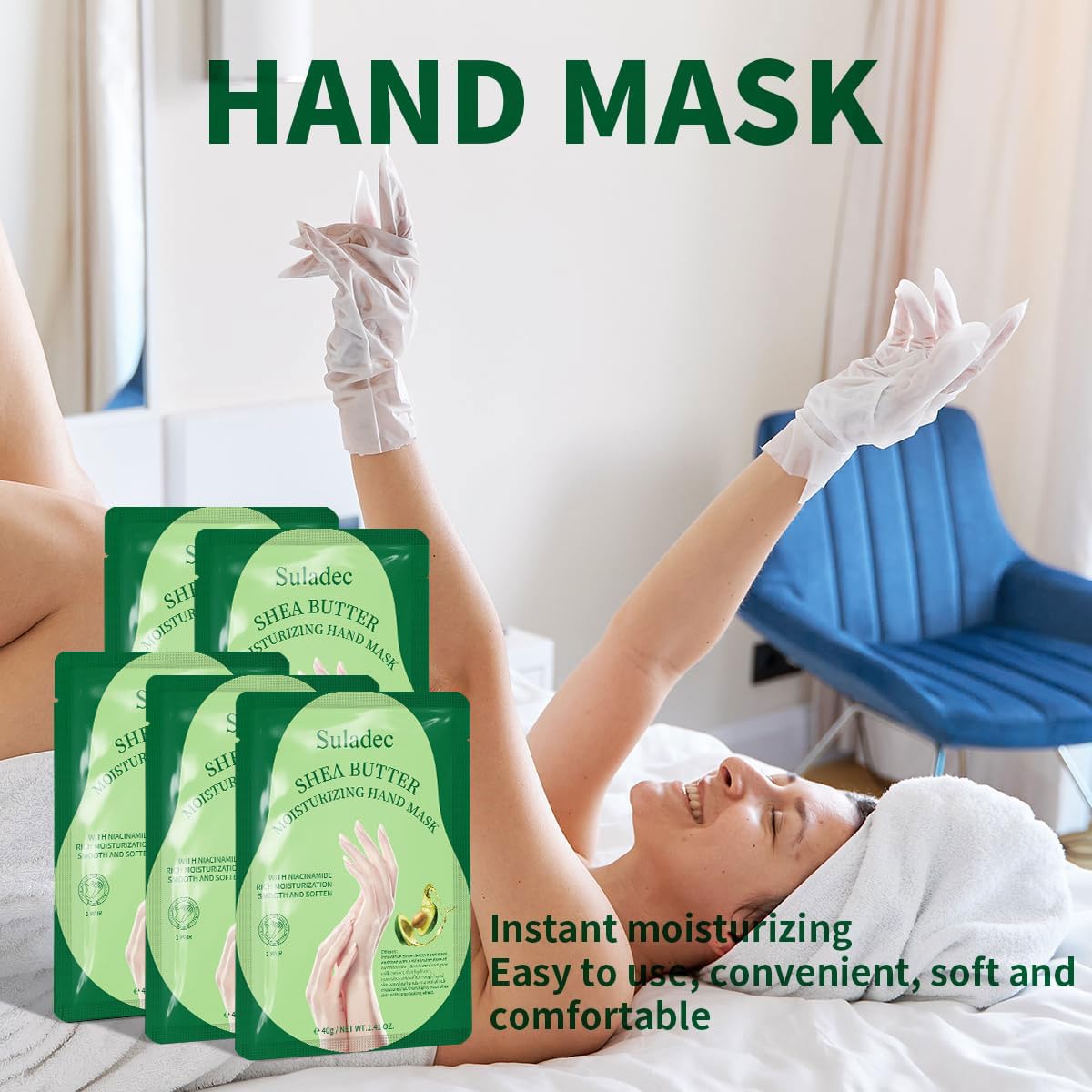 SULADEC massaging hands after removal to show smooth finish and absorption benefit