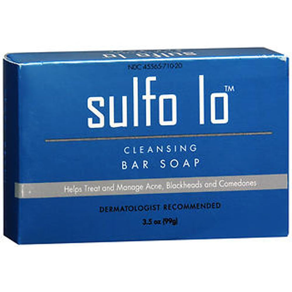 Sulfo-Lo front packaging showing bar and 3% sulfur for deep clean benefits