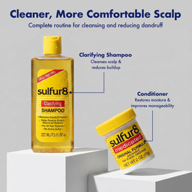 SULFUR8 shampoo lather pictured to show deep cleansing effect on scalp