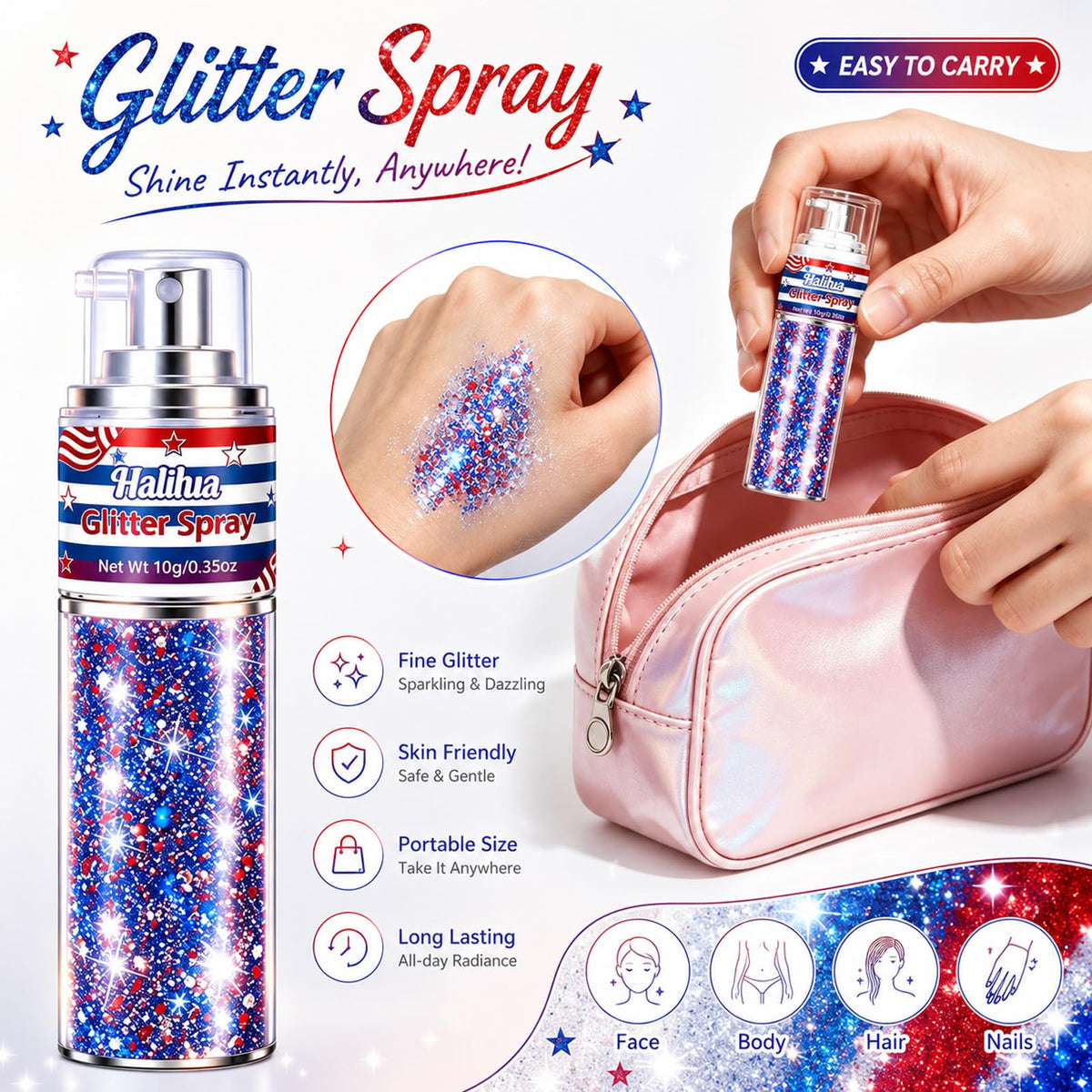 Sulily application on forehead and cheek creating safe face shimmer