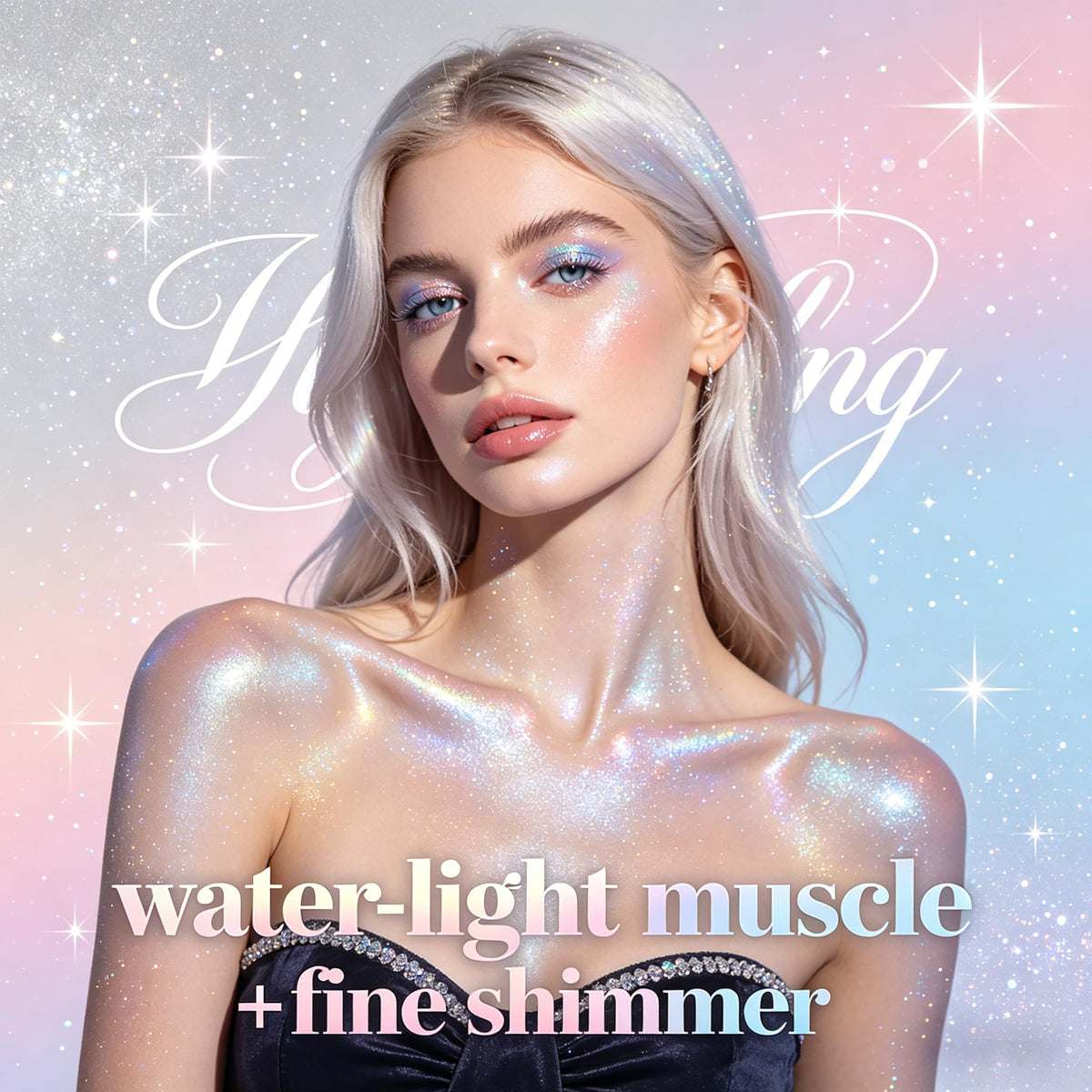 Sulily applied to cheekbone as highlight, brand enhances facial glow