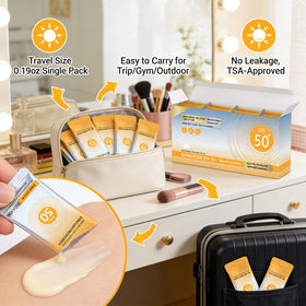 Sulily sachet held in hand showing compact travel-size portability