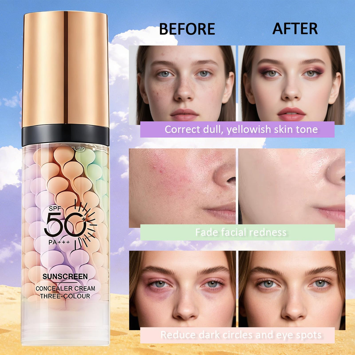 Sulily swatch on back of hand demonstrating color-correcting coverage and natural-looking glow