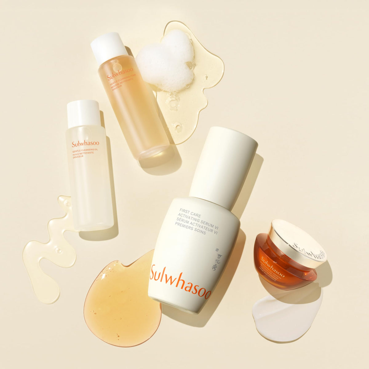 Sulwhasoo cleansing foam creamy lather demonstrating gentle cleanse
