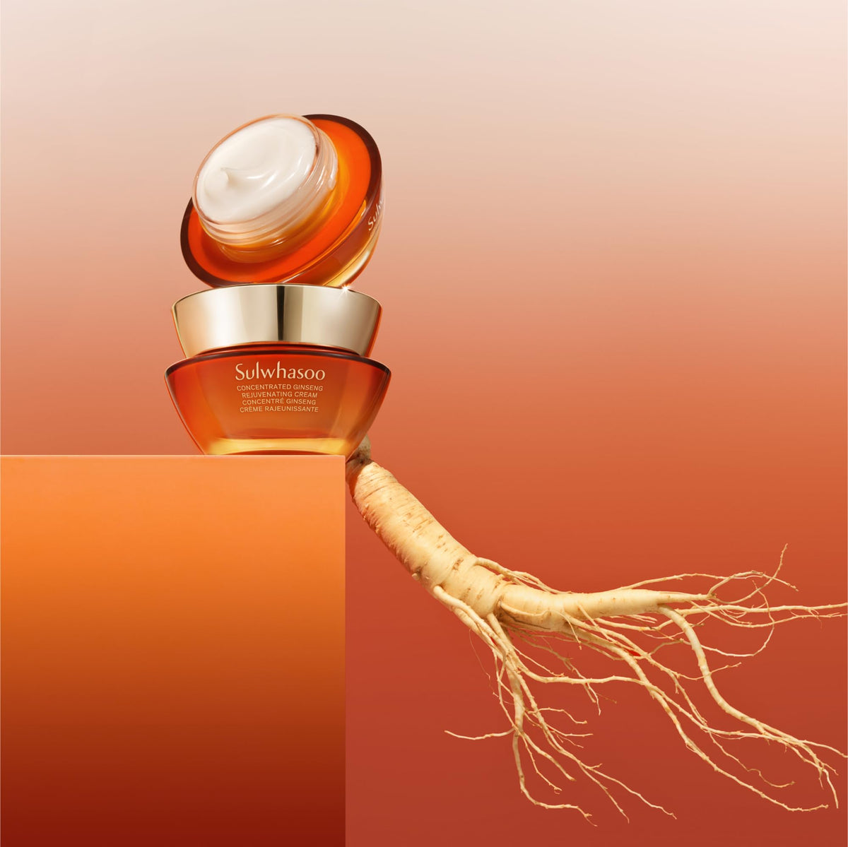 Sulwhasoo 0.33 fl oz jar next to coin showing compact travel-friendly size