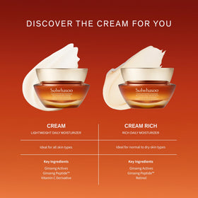 Sulwhasoo Cream and Cream Rich side-by-side illustrating texture choices