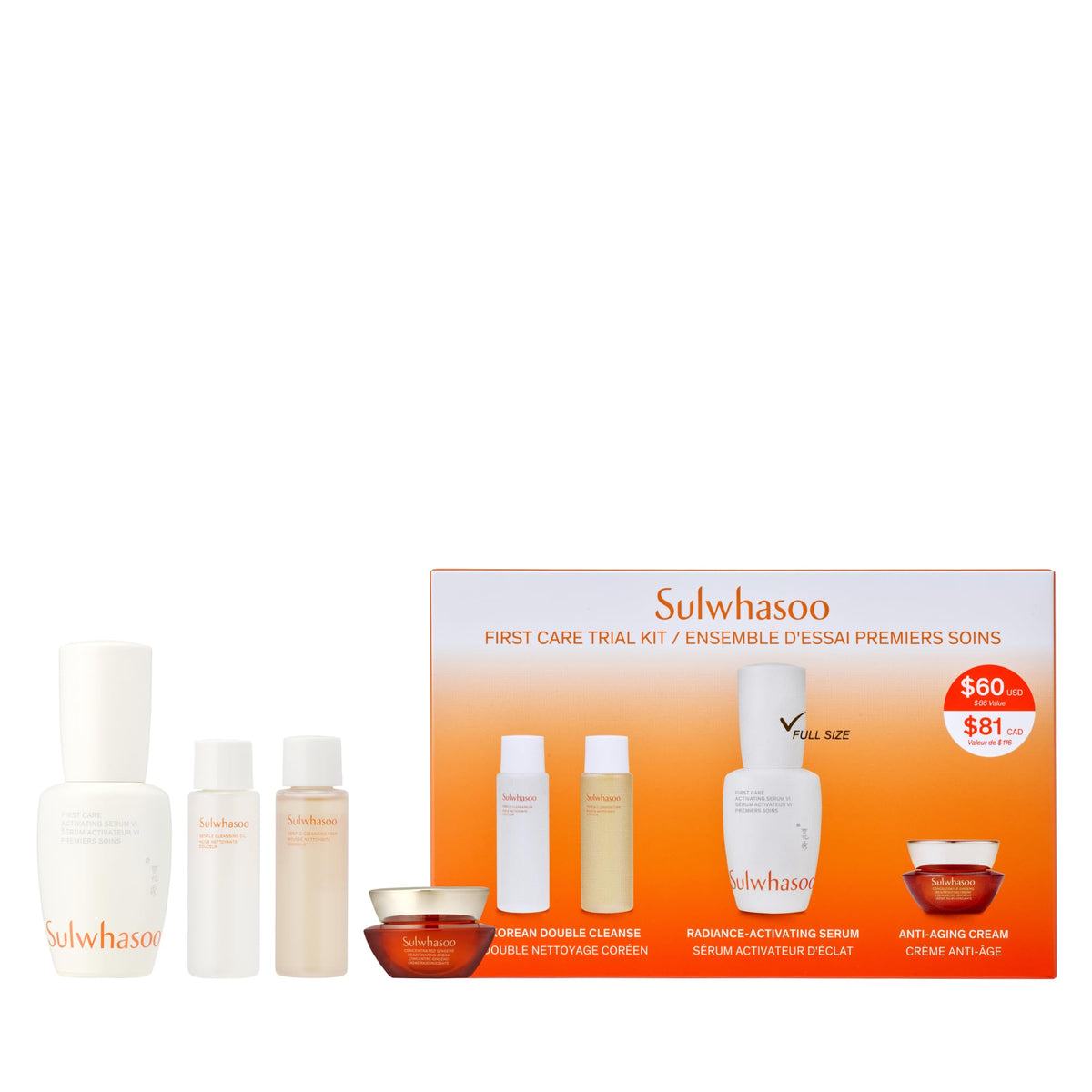 Sulwhasoo trial kit front packaging showing contents and benefits