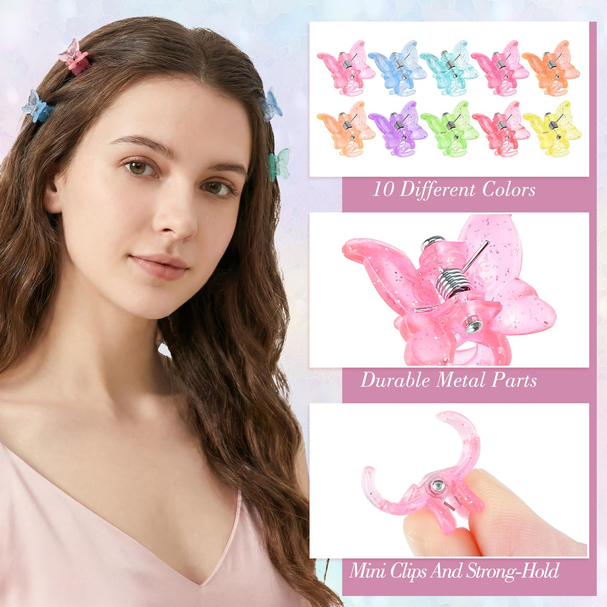 SUMAJU clips arranged by color to display variety and styling options
