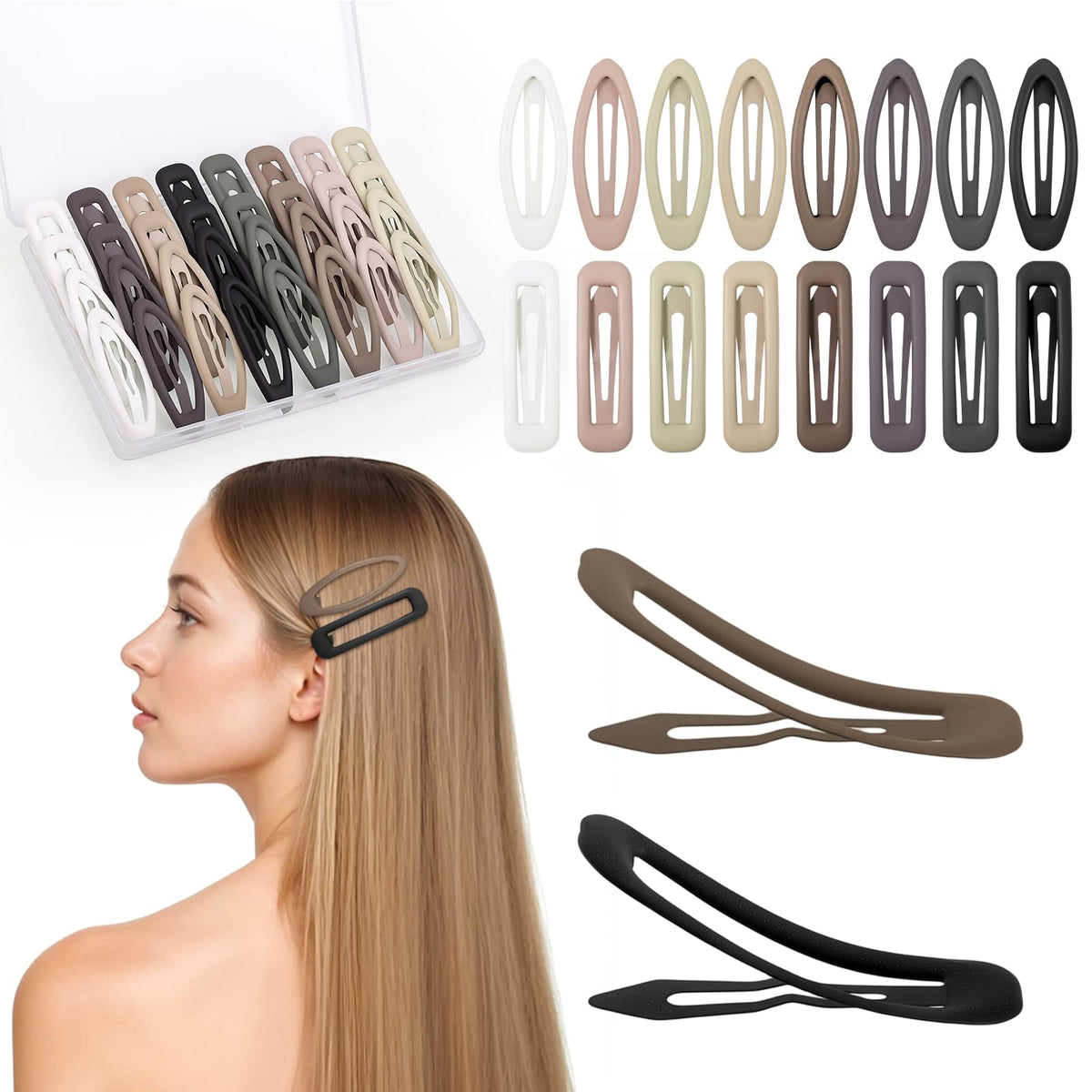 SUMAJU front packaging showing 32 clips and neutral colors for versatile styling