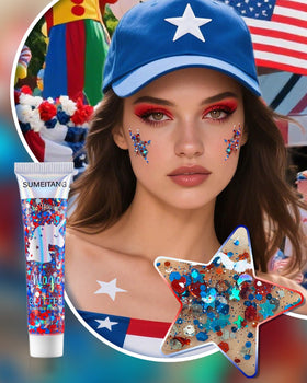 SUMEITANG open tubes close-up displaying smooth gel texture and vivid patriotic pigments