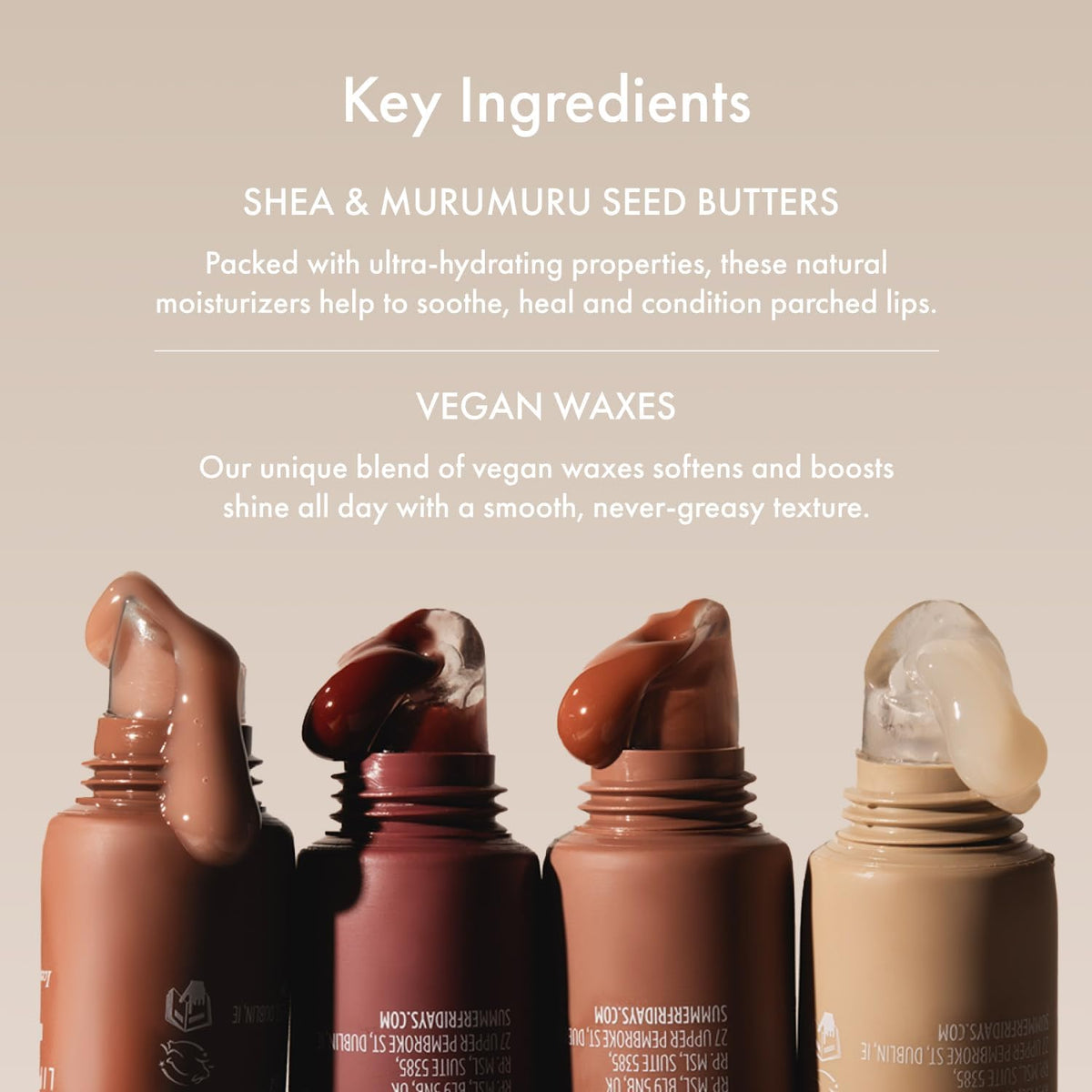Summer Fridays gloss layered over lipstick demonstrating added hydration and shine benefit