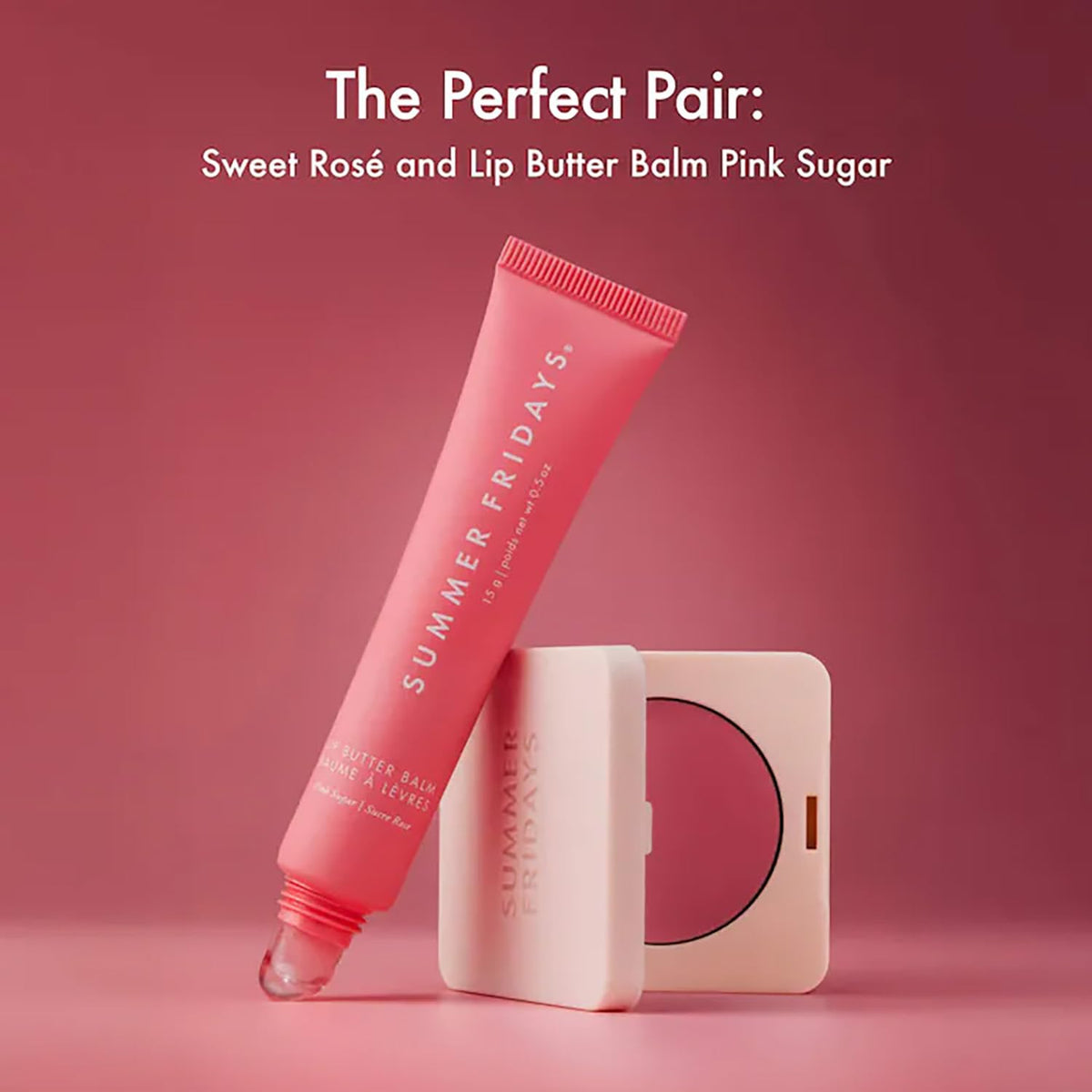Summer Fridays balm held in hand illustrating compact size and on-the-go convenience