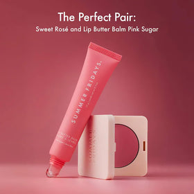 Summer Fridays balm held in hand illustrating compact size and on-the-go convenience