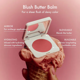 Summer Fridays open balm showing creamy texture that melts into skin