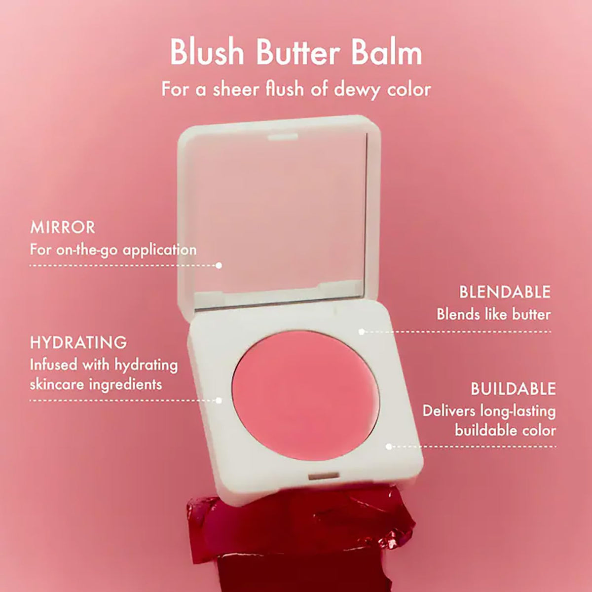 Summer Fridays texture swipe showing creamy balm for smooth blending