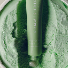 Summer Fridays clear balm reflective shine detail emphasizing non-sticky glossy effect
