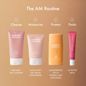 Summer Fridays used in multi-step routine highlighting seamless layering under SPF