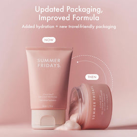 Summer Fridays open jar revealing silky gel-cream texture for quick absorption
