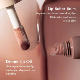 Summer Fridays layered over lipstick to show enhanced shine and added moisture