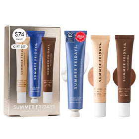 Summer Fridays trio front packaging shows set and benefits