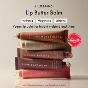 Summer Fridays ingredient shot with shea and murumuru butters highlighting deep hydration