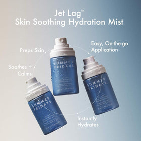 Droplet of Summer Fridays mist on skin texture demonstrating lightweight hydration benefit