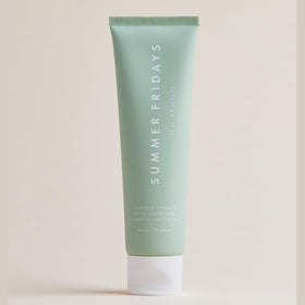 Summer Fridays lifestyle bathroom routine staged scene conveying effortless daily skincare ritual