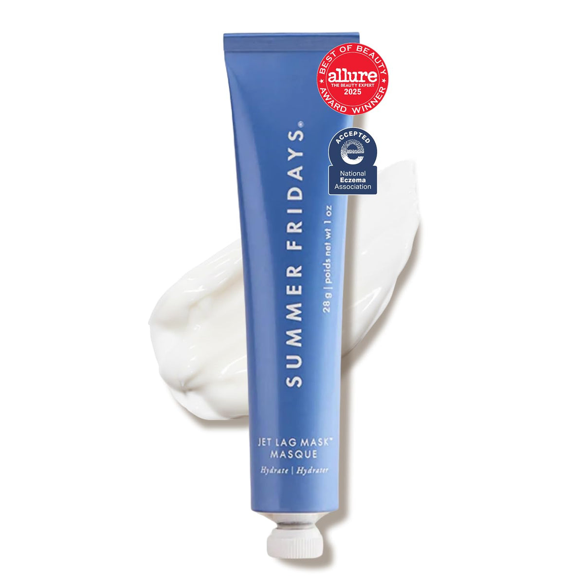 Summer Fridays mini Jet Lag Mask jar front showing compact travel-friendly packaging and hydration
