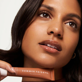 Summer Fridays open stick revealing iced coffee tint for subtle color boost benefit