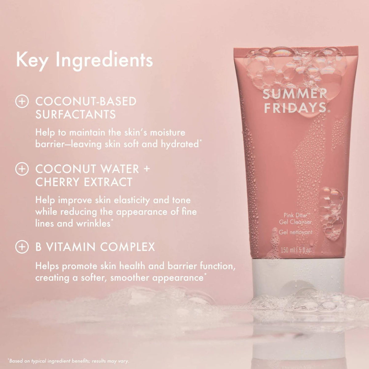 Summer Fridays pump close-up dispensing gel, precise controlled application