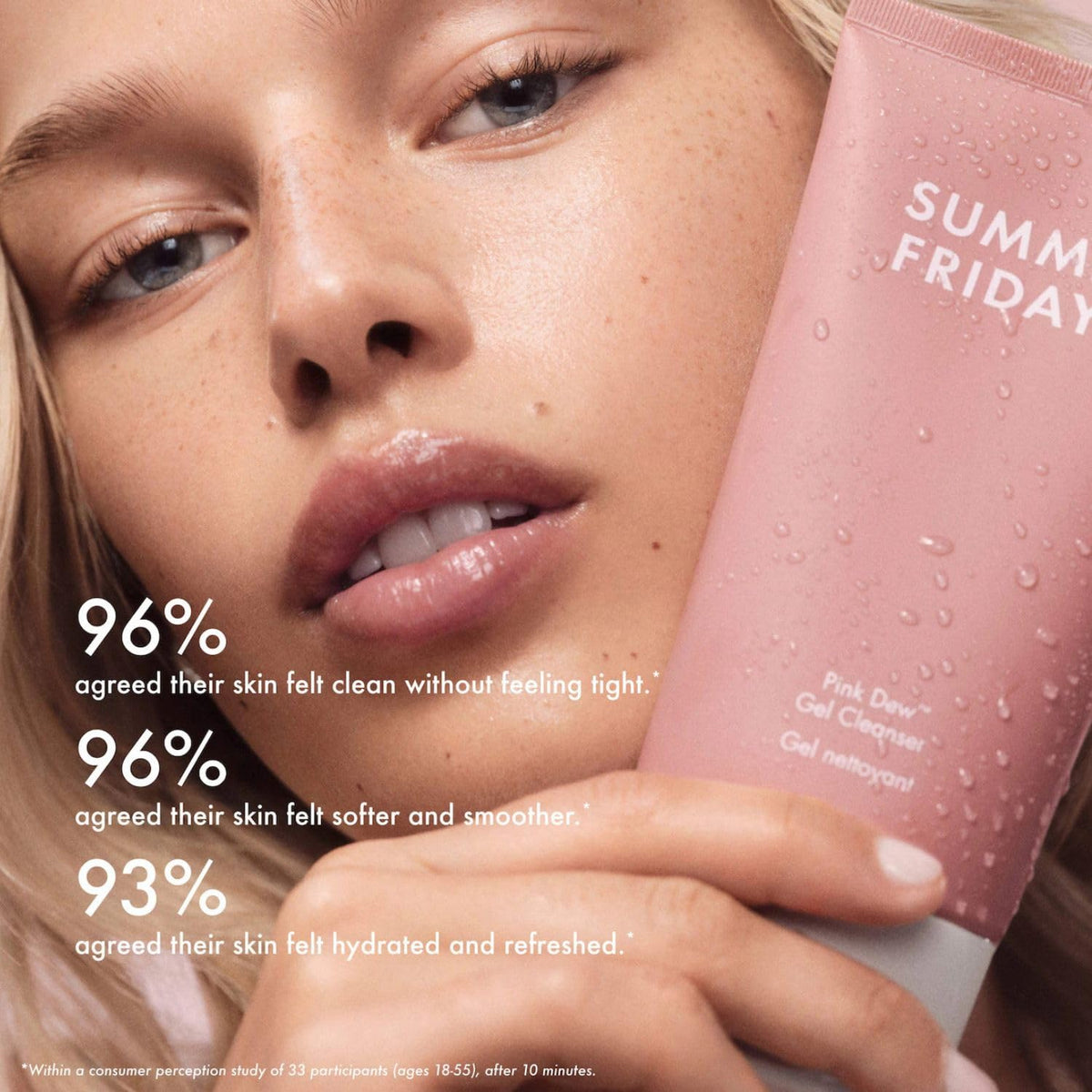 Summer Fridays gel turned to soft foam texture, gentle cleansing benefit