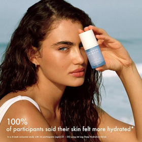 Summer Fridays serum spread on skin illustrating quick absorption and softness