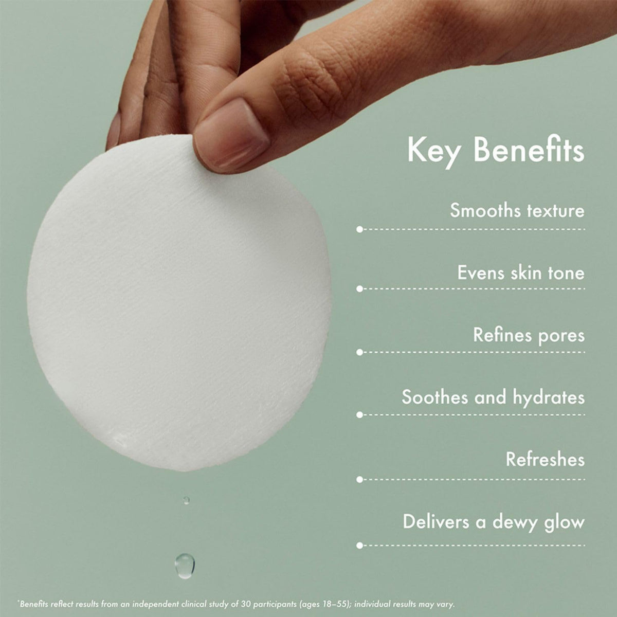 Summer Fridays smooth side of pad applying exfoliating formula for even coverage