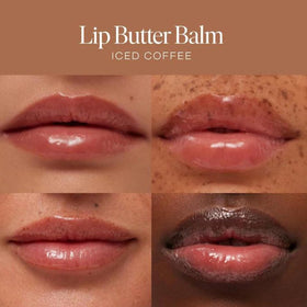Summer Fridays swiped on lips showing sheer tint and luminous shine benefit