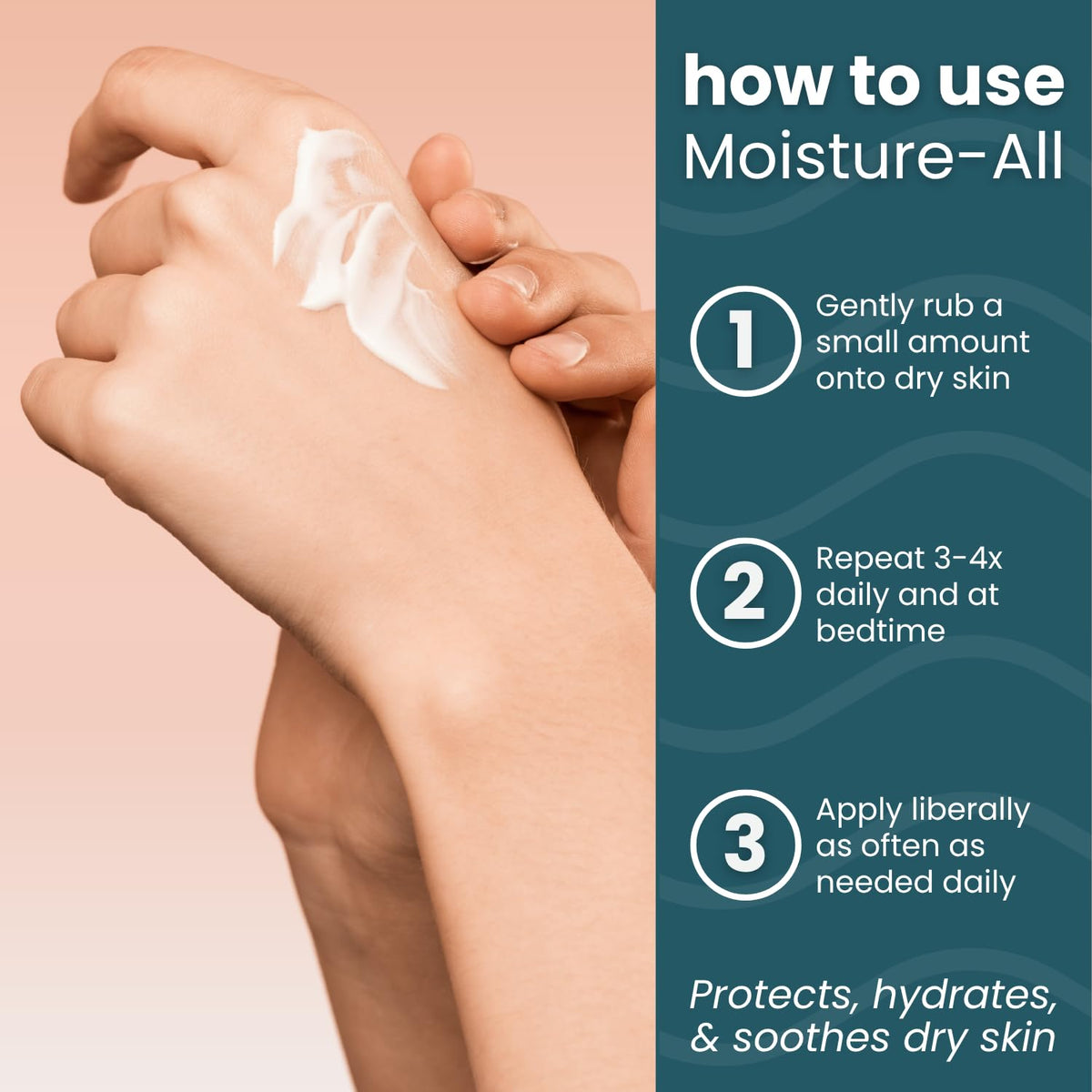Summers Laboratories Moisture-All ingredients label close-up highlighting gentle formula
