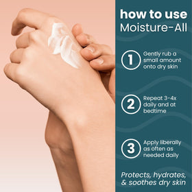 Summers Laboratories Moisture-All ingredients label close-up highlighting gentle formula